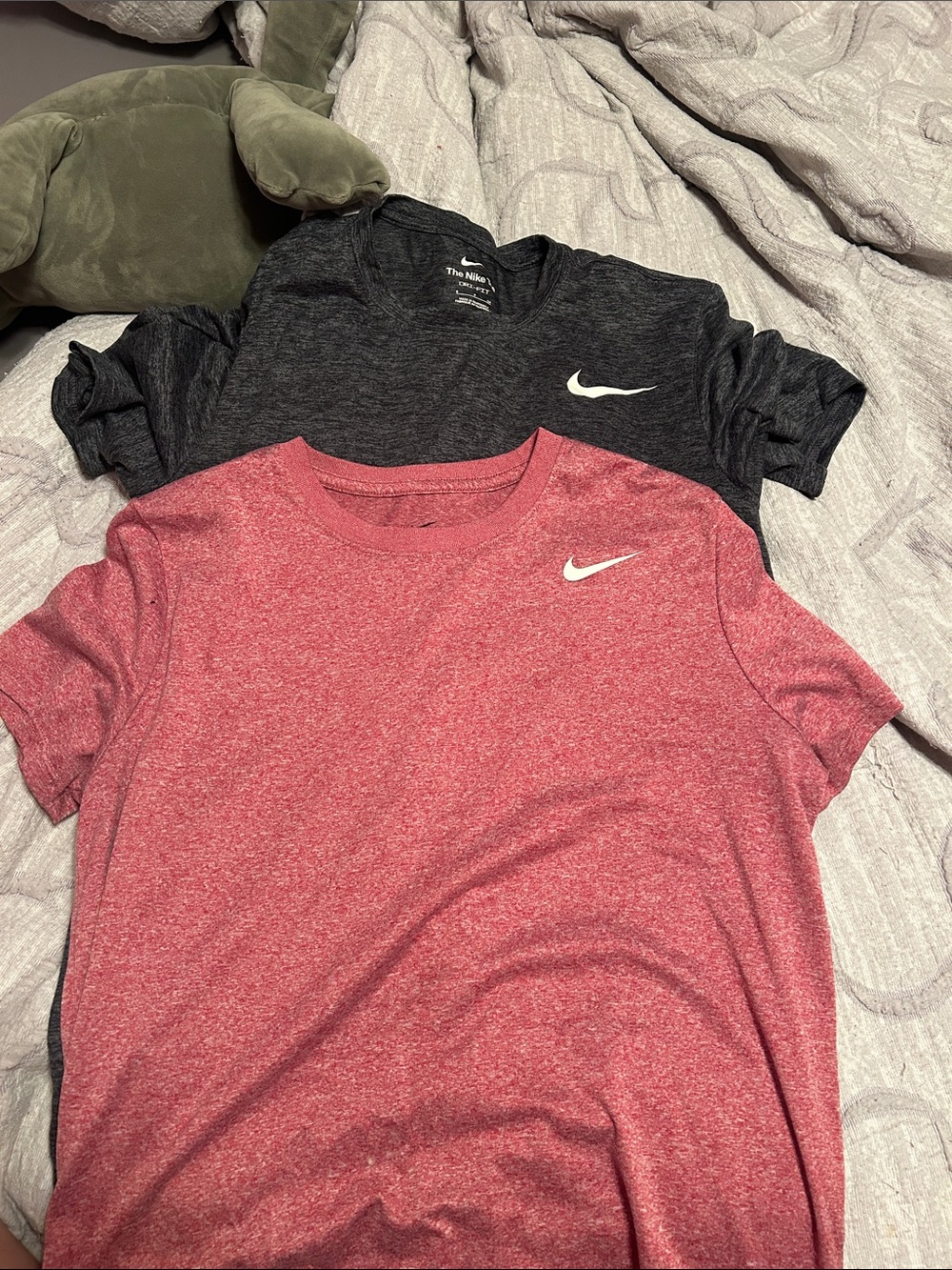 Bundle Nike Dri-Fit Crew Tee - Red Heather & Charcoal